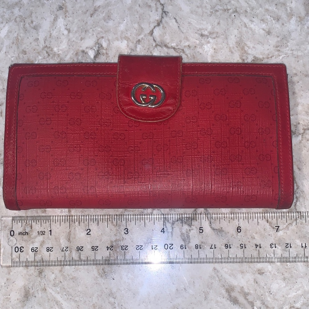 Gucci Embossed Red Leather Wallet